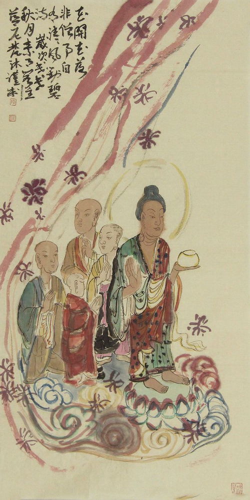 练小妮人物画作品赏析 色泽古雅 线条流畅,极具禅意的氛围